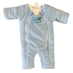 Baby Merlin's Magic Sleepsuit Swaddle Sack Size 3-6 Months Small 12-18lbs Blue